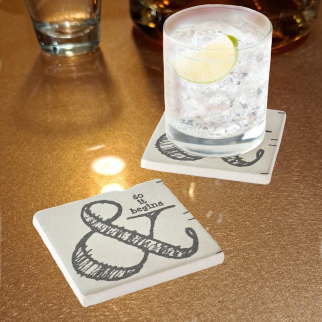 Ampersand-Symbol und so beginnt es natürlich Steinuntersetzer (Von Creator hochgeladen)