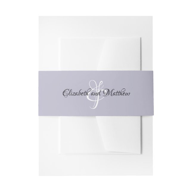 Ampersand Wedding Names Lavender Einladungsbanderole (Vorderseite Beispiel)