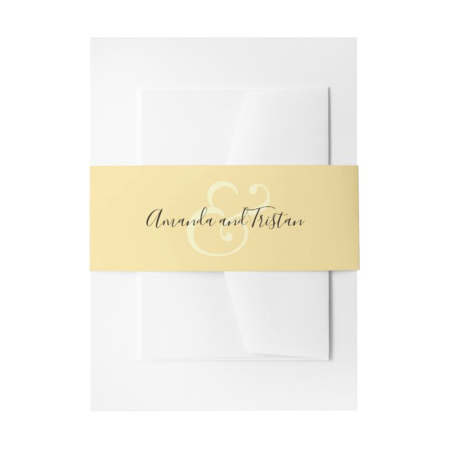 Ampersand Wedding Names Lemon Gelb Einladungsbanderole (Vorderseite Beispiel)