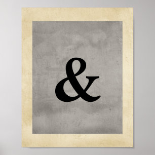 Ampersandposter im grauen Shabby Chic-Stil Poster