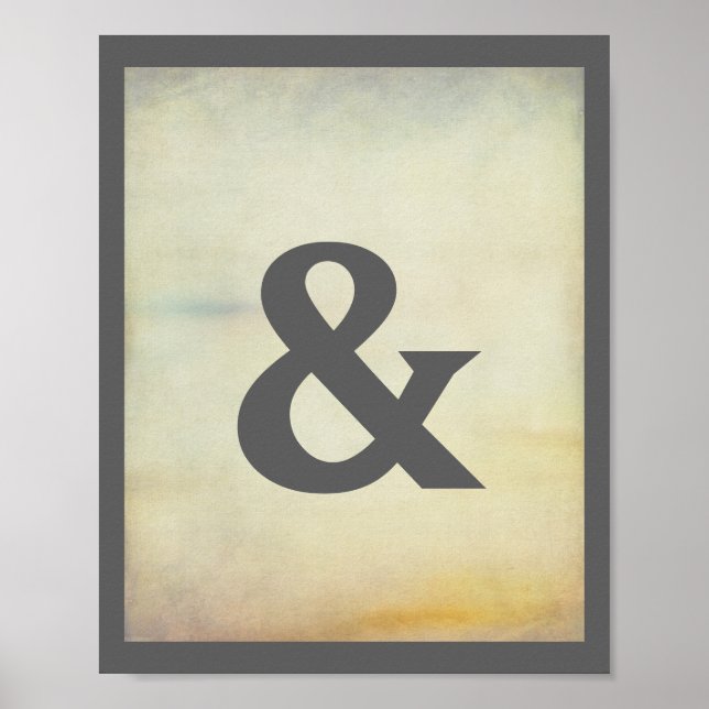 Ampersandposter im Vintagen Stil Poster (Vorne)