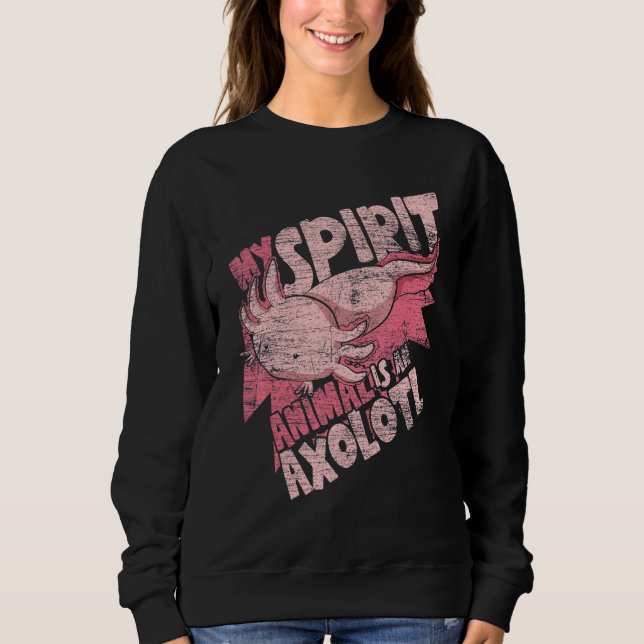 Amphibien Mein Geisttier ist ein Axolotl Axolotl Sweatshirt (Vorderseite)