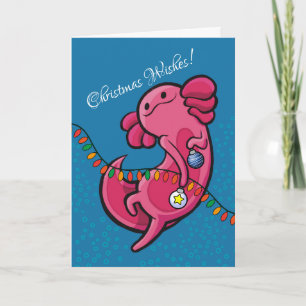 Amphibien Niedlich Axolotl zu Weihnachten mit Orna Karte