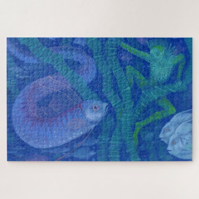 Amphibien und Fischkönig, Fantasiekunst, Unterwass (Horizontal)