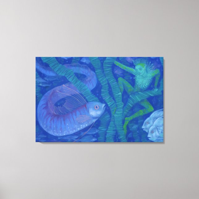 Amphibien und Fischkönig, Fantasiekunst, Unterwass Leinwanddruck (Vorderseite)