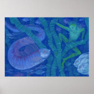 Amphibien- und Fischkönig, Fantasy-Kunst, Unterwas Poster