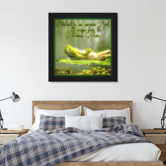 Amphibienmodelle: Frosch Laze 01-02 Leinwanddruck (Insitu (Schlafzimmer))