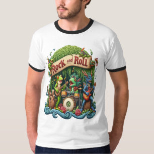 Amphibische Band, die in einem Sumpf mit Gitarren  T-Shirt
