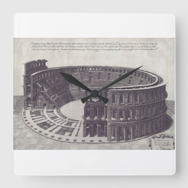 Amphitheater in Verona an der Piazza Bra Quadratische Wanduhr (Vorderseite)