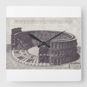Amphitheater in Verona auf der Piazza Bra Quadratische Wanduhr