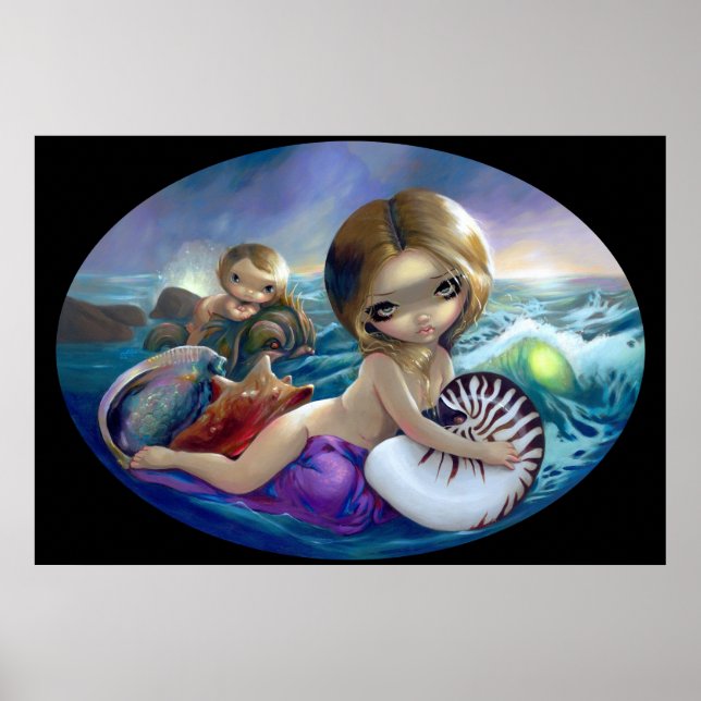 Amphitrite ART PRINT Meerjungfrau Tieffrübe Poster (Vorne)