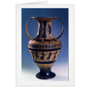 Amphora à silhouette noire de grenier représentant