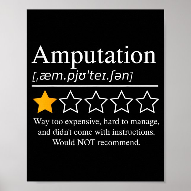 Amputation Amputee Funny Prosthetic Leg Arm Recove Poster (Vorne)