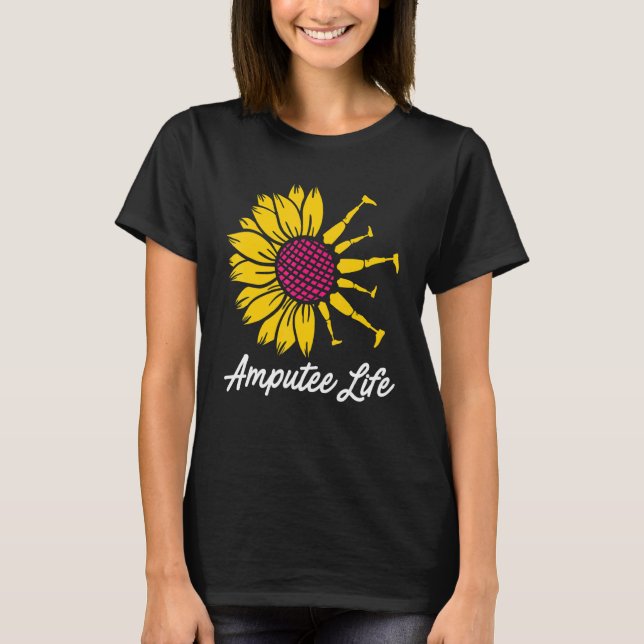 Amputierte Spaß Blume Leg Arm Erholung T-Shirt (Vorderseite)