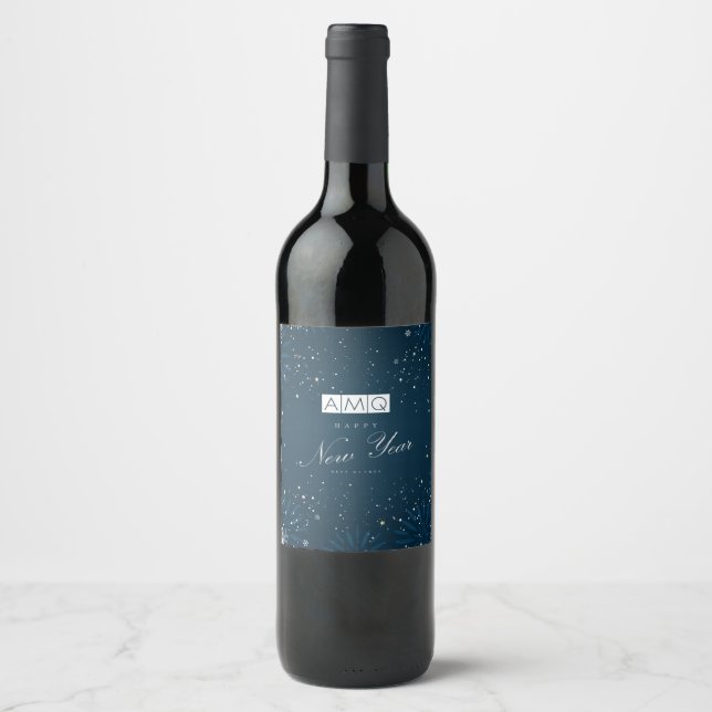 AMQ Joyeux Étiquette de bouteille de vin du Nouvel (Devant)
