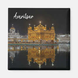 Amritsar Golden Tempel India Night Magnet