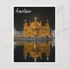 Amritsar Golden Tempel India Night Postkarte