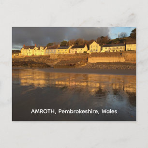 Amroth, Pembrokeshire, Wales Lichter am Strand Postkarte