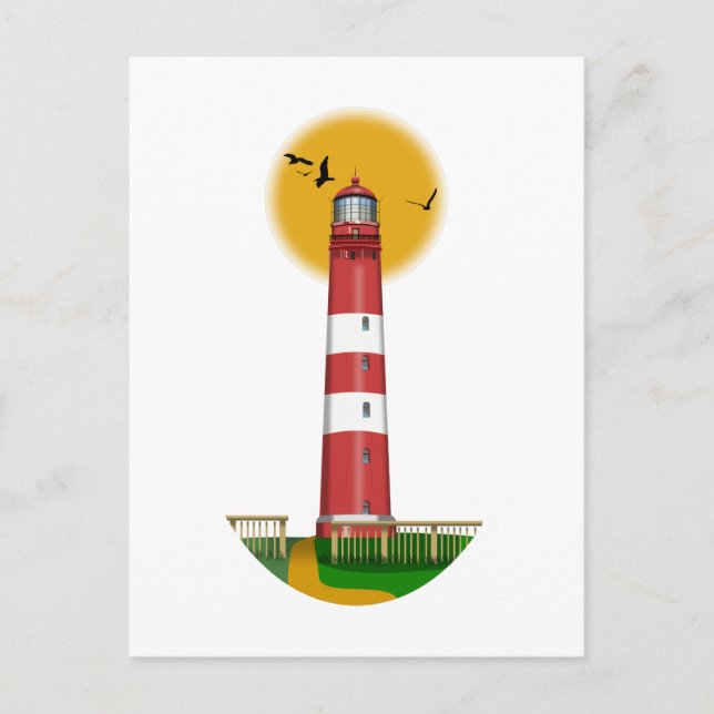Amrum Lighthouse Deutschland Postkarte (Vorderseite)