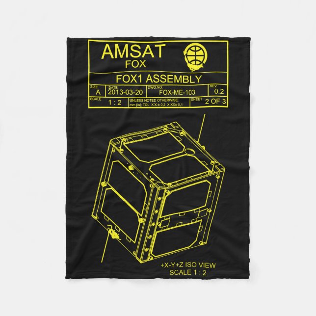 AMSAT Fox-1 Versammlungs-Decke Fleecedecke (Vorderseite)