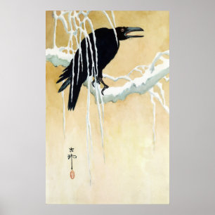 Amsel im Schnee, Ikeda Koson Poster