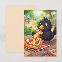 Amsel Krähe Rabe isst Pizza | Personalisieren