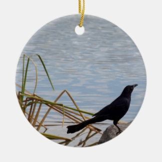 Amsel singen keramik ornament