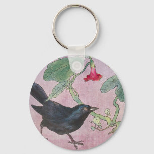 Amsel und Kapuzinerkäse Schlüsselanhänger