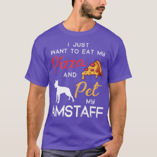 Amstaff Dog Pizza Lover Eigentümer Weihnachtsfeier T-Shirt