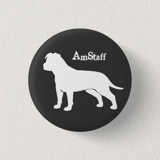 AmStaff mit Schlappohren Button (Vorderseite)