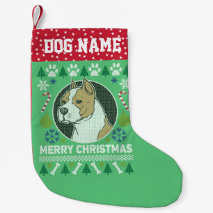 Amstaff Pit Bull Zucht Ugly Christmas Sweater Kleiner Weihnachtsstrumpf
