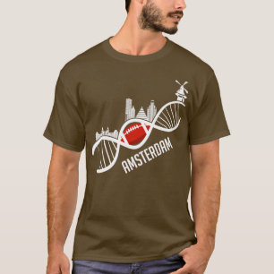 Amsterdam American Football Skyline Netherlands T-Shirt