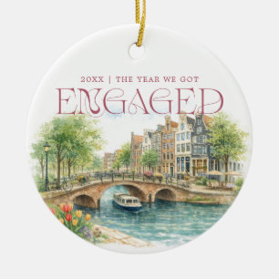 Amsterdam Aquarell Verlobungsfoto Keramik Ornament