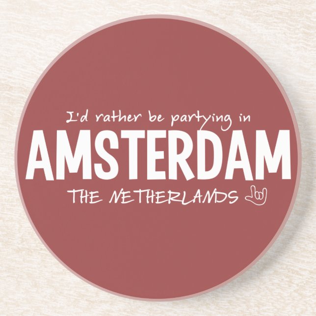 AMSTERDAM benutzerdefinierter Untersetzer (Vorne)