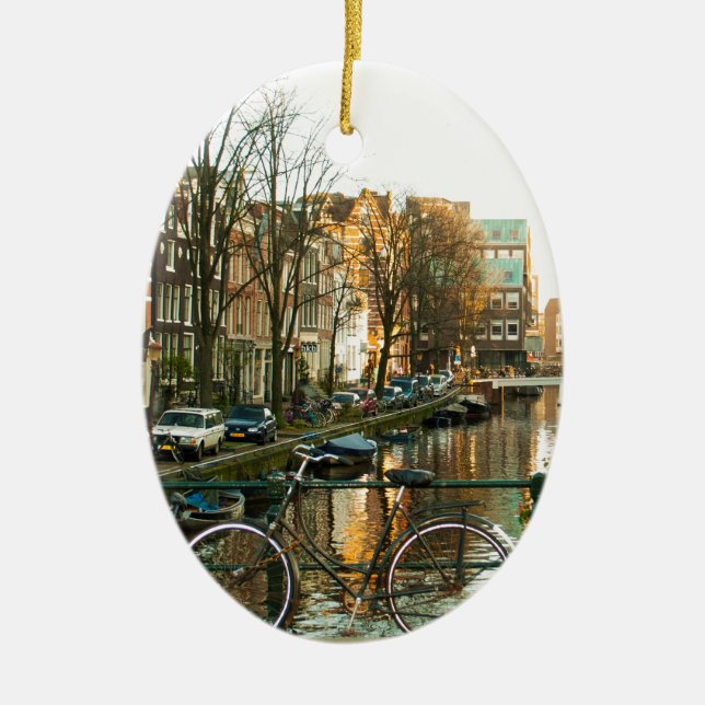 Amsterdam Bicicle Keramik Ornament (Vorne)