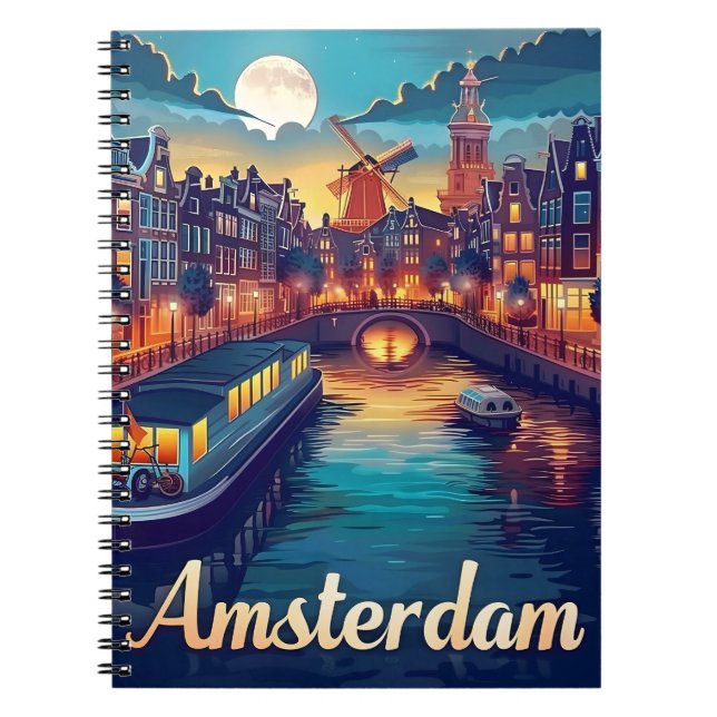 Amsterdam by Night Notizblock (Vorderseite)