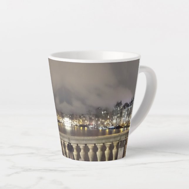 Amsterdam, Canal & Bridge Latte Tasse (Rechte Ecke)