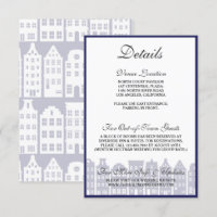 Amsterdam Canal Houses Dutch Wedding Details Card