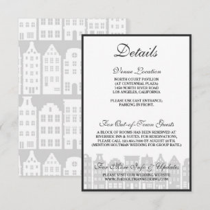 Amsterdam Canal Houses Dutch Wedding Details Card Einladung