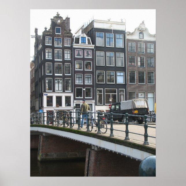 Amsterdam Canal Houses Foto Poster Print (Vorne)