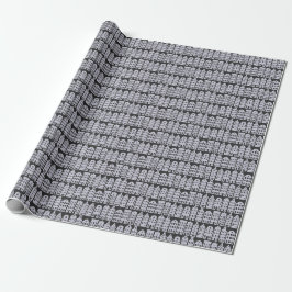 Amsterdam Canal Row Houses Charcoal Silver Muster Geschenkpapier