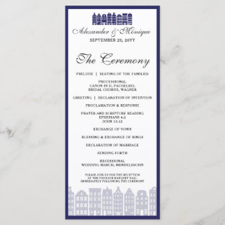 Amsterdam Canal Row Houses Dutch Wedding Program Programm