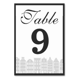 Amsterdam Canal Row Houses Dutch Wedding Reception Tischnummer