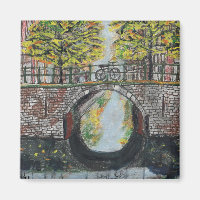 Amsterdam Canal Scene in Autumn
