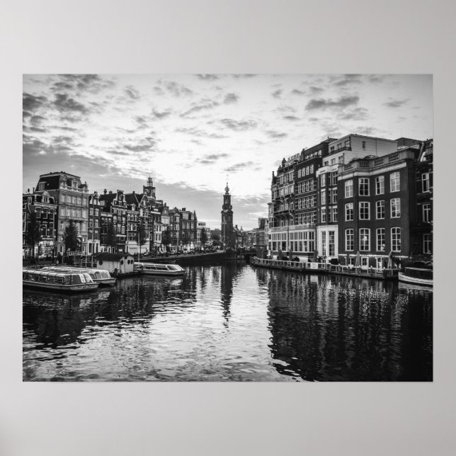 Amsterdam Canal View mit historischer Architektur Poster (Vorne)