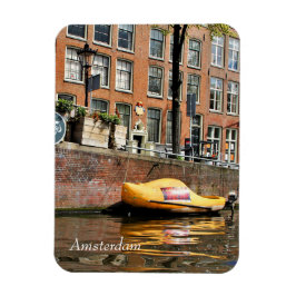 Amsterdam Canal, Wooden Shoe Boat Magnet