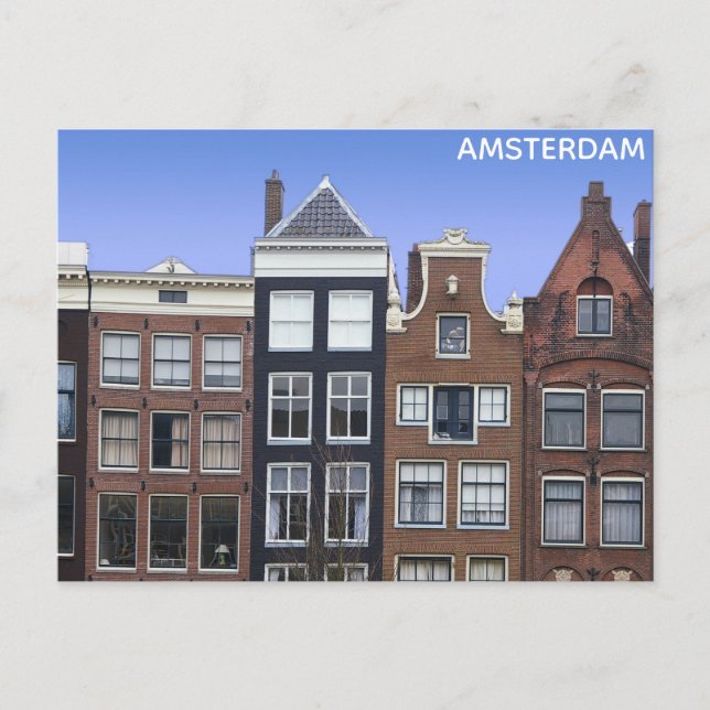 Amsterdam Canal Zuhause Dutch Travel Postkarte (Vorderseite)