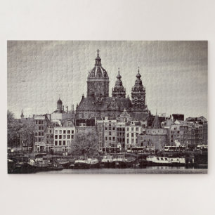 Amsterdam & Cathedral, City Boats / Vintag Holland