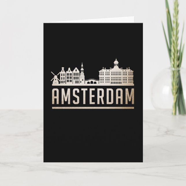 Amsterdam City Cityscape Skyline Funny Gift Idee Karte (Vorderseite)