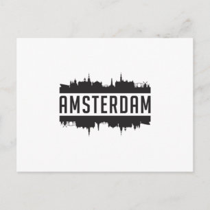 Amsterdam City Skyline Cityscape Postkarte